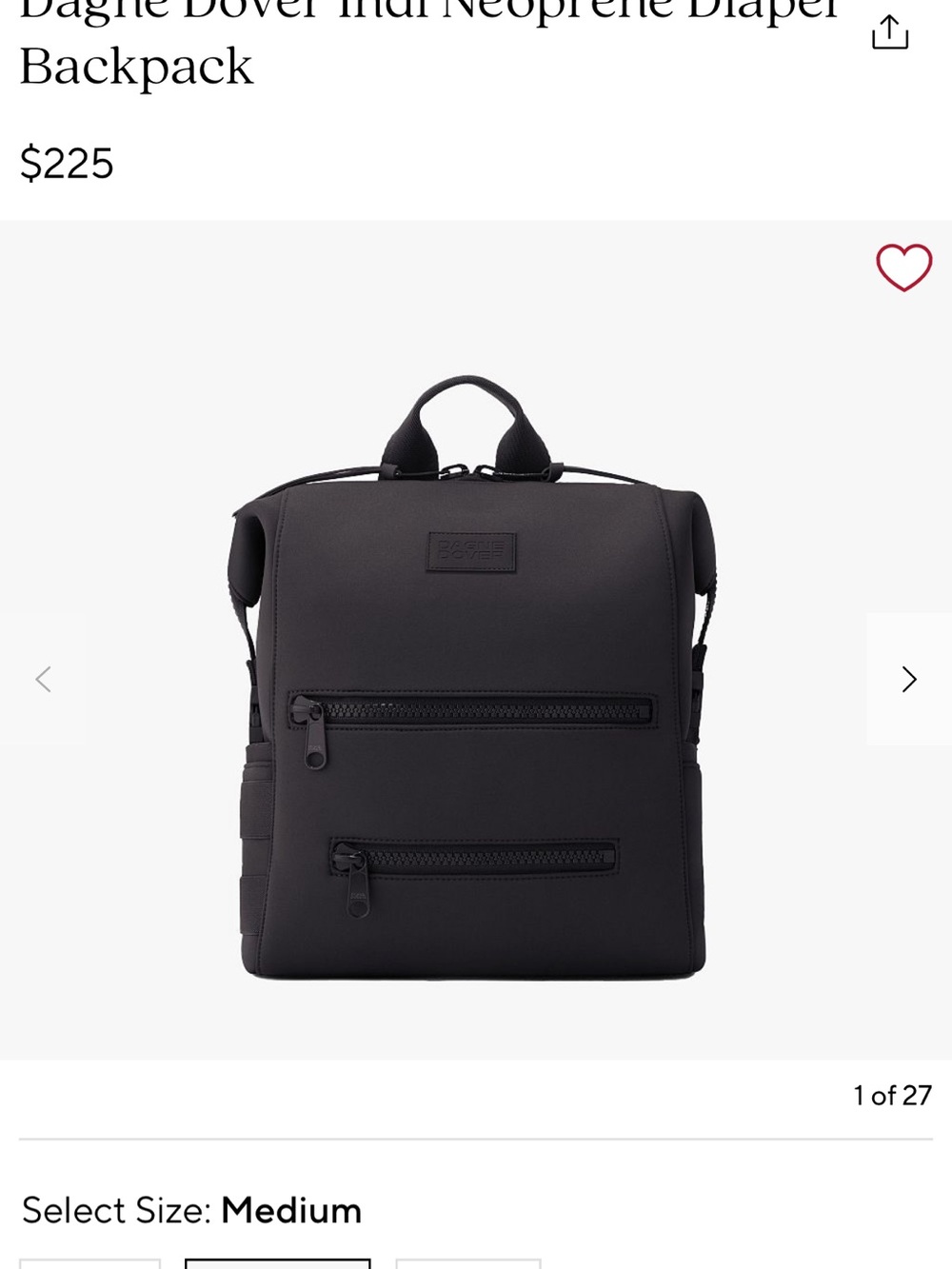 Dagne Dover Black Neoprene Backpack - Sleek Everyday diaper Bag